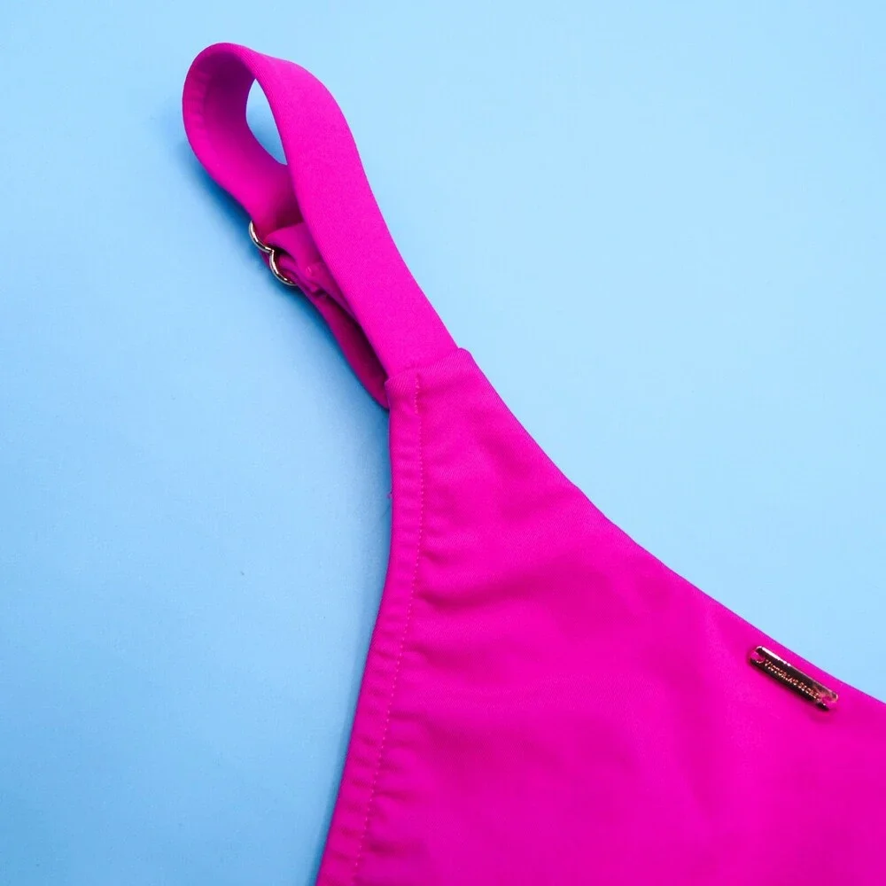 Victorias Secret Large Pink Adjustable Straps Thong Bikini Bottom Swimwear Beach
